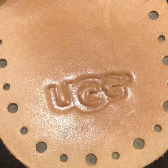UGG Audra Metallic Silver Braid Leather Double Strap Thong Slide Boho Sandals - Picture 16 of 16